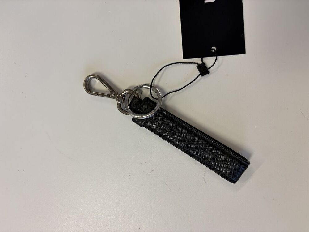 Prada Black Saffiano Leather Key Ring Strap